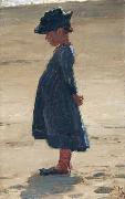 Peder Severin Kroyer Little girl standing on Skagen's southern Beach Spain oil painting artist